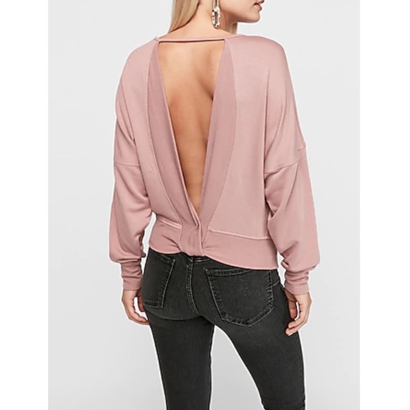 Express Tops - Open Back Sweatshirt